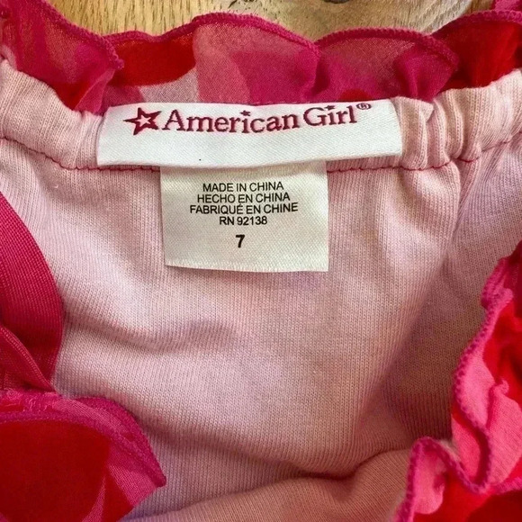 American Girl Red Hearts Ruffle Dress for Girls size 7 - Picture 5 of 7